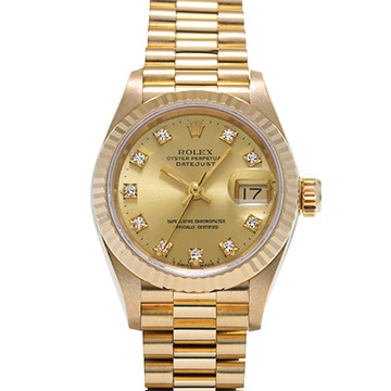 ロレックス デイトジャスト 69178G シャンパン/ダイヤモンド レディース 時計 【中古】【wristwatch】