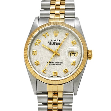 ロレックス デイトジャスト 16233 アイボリーコンピュータ メンズ 時計 【中古】【wristwatch】