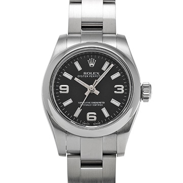 ロレックス オイスターパーペチュアル 26 176200 ブラック レディース 時計 【中古】【wristwatch】