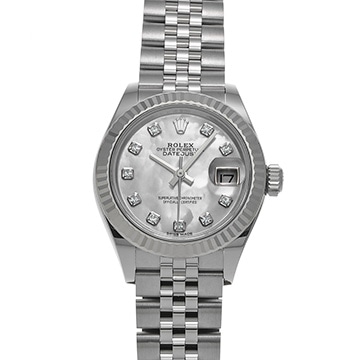 ロレックス レディ デイトジャスト 28 279174NG ホワイトシェル/ダイヤモンド レディース 時計 【中古】【wristwatch】