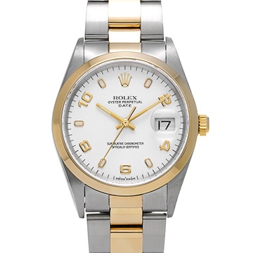 ロレックス オイスターパーペチュアル デイト 15203 ホワイト メンズ 時計 【中古】【wristwatch】