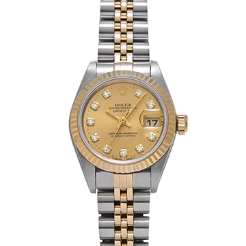 ロレックス デイトジャスト 69173G シャンパン/ダイヤモンド レディース 時計 【中古】【wristwatch】