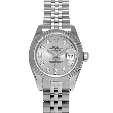 ロレックス デイトジャスト 179174G シルバー/ダイヤモンド レディース 時計 【中古】【wristwatch】
