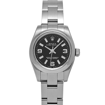 ロレックス オイスターパーペチュアル 26 176200 ブラック レディース 時計 【中古】【wristwatch】