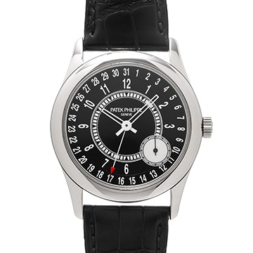 パテック フィリップ カラトラバ 6006G-001 ブラック/シルバー メンズ 時計 【中古】【wristwatch】