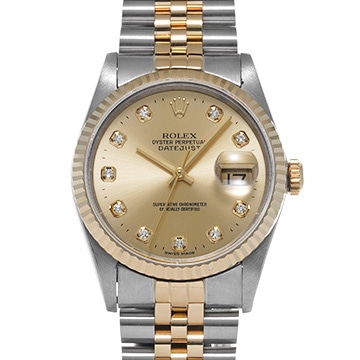 ロレックス デイトジャスト 16233G シャンパン/ダイヤモンド メンズ 時計 【中古】【wristwatch】