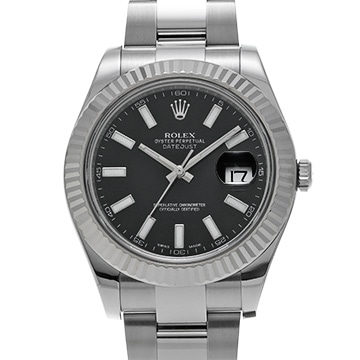 ロレックス デイトジャストII 116334 ブラック メンズ 時計 【中古】【wristwatch】