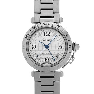 カルティエ パシャ C メリディアン GMT W31078M7 シルバー ユニセックス 時計 【中古】【wristwatch】