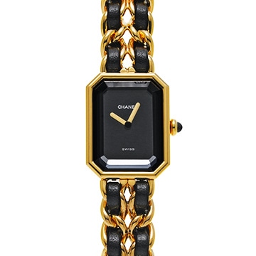 シャネル プルミエール M H0001 ブラック レディース 時計 【中古】【wristwatch】