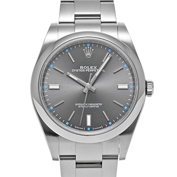 ロレックス オイスターパーペチュアル 39 ダークロジウム 114300 グレー メンズ 時計 【中古】【wristwatch】