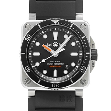 ベル＆ロス BR 03-92 ダイバー BR0392-D-BL-ST/SRB ブラック メンズ 時計 【中古】【wristwatch】