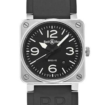 ベル＆ロス BR 03-92 ブラックスチール BR0392-BL-ST ブラック メンズ 時計 【中古】【wristwatch】