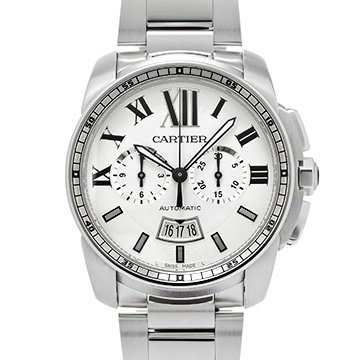 カルティエ カリブル ドゥ カルティエ クロノグラフ W7100045 シルバー メンズ 時計 【中古】【wristwatch】