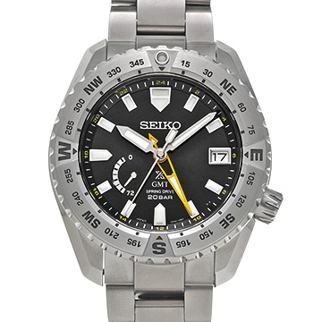 セイコー プロスペックス LXライン スプリングドライブ GMT SBDB029 ブラック メンズ 時計 【中古】【wristwatch】