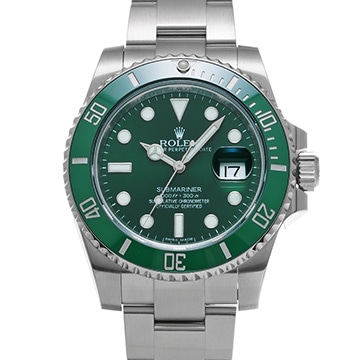 ロレックス サブマリーナ デイト 116610LV グリーン メンズ 時計 【中古】【wristwatch】
