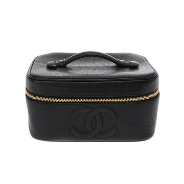 シャネル 横型バニティ ブラック A01997 キャビアスキン レディース バッグ 【中古】【bag】