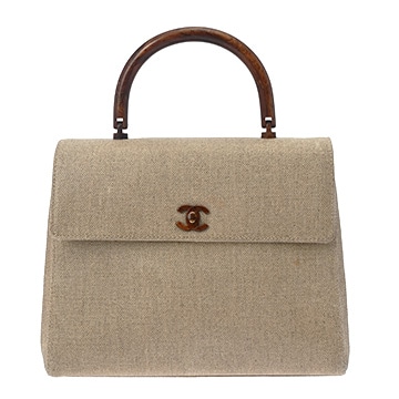 シャネル グレージュ系/ブラウン PVC/ウッド レディース バッグ 【中古】【bag】