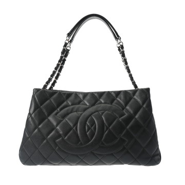 シャネル チェーントート ブラック キャビアスキン レディース バッグ 【中古】【bag】