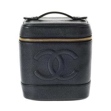 シャネル バニティ ブラック/ゴールド金具 A01998 キャビアスキン レディース バッグ 【中古】【bag】
