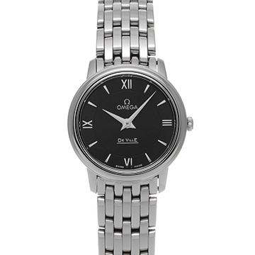 オメガ デ・ヴィル プレステージ クォーツ 424.10.27.60.01.001 ブラック レディース 時計 【新品】【wristwatch】