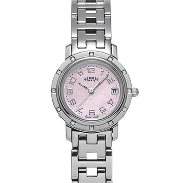 エルメス クリッパー ナクレ CL4.230 ピンクシェル レディース 時計 【中古】【wristwatch】