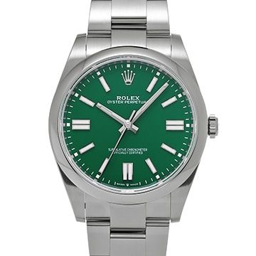 ロレックス オイスターパーペチュアル 41 124300 グリーン メンズ 時計 【中古】【wristwatch】