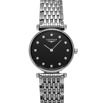 ロンジン ラ グラン クラシック ドゥ ロンジン L4.209.4.58.6 ブラック/ダイヤモンド レディース 時計 【中古】【wristwatch】