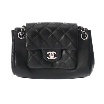 シャネル マトラッセ チェーンショルダー ブラック/シルバー金具 ラムスキン レディース バッグ 【中古】【bag】