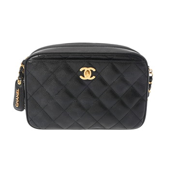 シャネル マトラッセ チェーンショルダー ブラック キャビアスキン レディース バッグ 【中古】【bag】