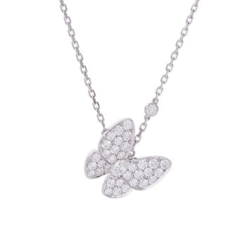 ヴァン クリーフ&アーペル ドゥパピヨン ネックレス シルバー VCARO3M400 K18ホワイトゴールド WG レディース ジュエリー 【中古】【jewelry】