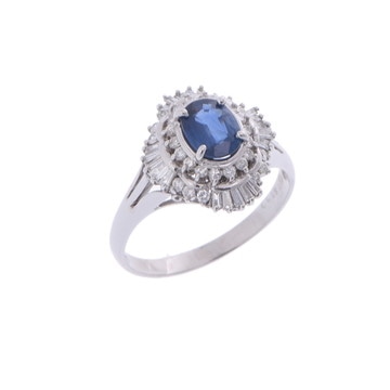 ノーブランド サファイアリング シルバー Pt900プラチナ レディース ジュエリー 【中古】【jewelry】