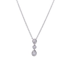 ティファニー ペアシェイプダイヤ ネックレス シルバー Pt950プラチナ レディース ジュエリー 【中古】【jewelry】