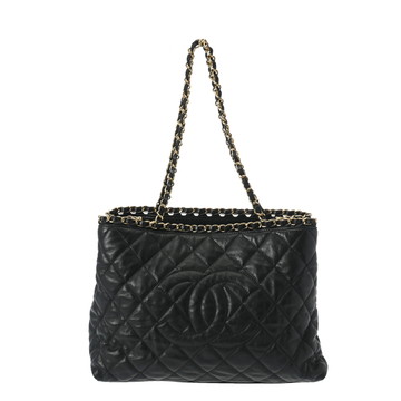 シャネル チェーンミートート ブラック A50494 カーフスキン レディース バッグ 【中古】【bag】