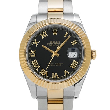 ロレックス デイトジャストII 116333 ブラック メンズ 時計 【中古】【wristwatch】