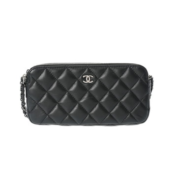 シャネル マトラッセ チェーンウォレット シェブロン ブラック A82527 ラムスキン レディース バッグ 【中古】【bag】