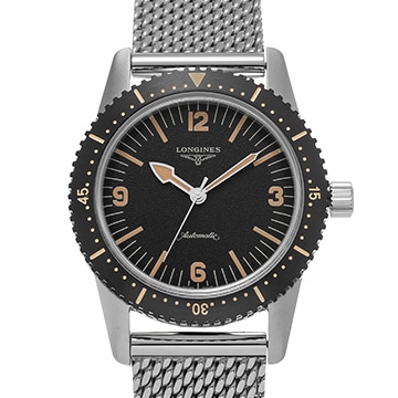 ロンジン ヘリテージ スキンダイバー L2.822.4.56.6 ブラック メンズ 時計 【新品】【wristwatch】