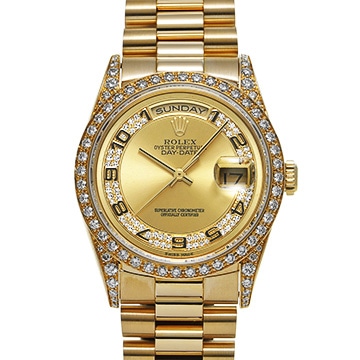 ロレックス デイデイト ミリヤード 18388 シャンパン/ダイヤモンド メンズ 時計 【中古】【wristwatch】