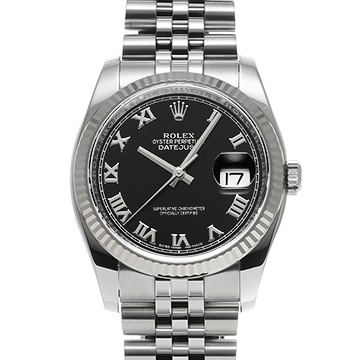 ロレックス デイトジャスト 116234 ブラック メンズ 時計 【中古】【wristwatch】