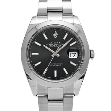 ロレックス デイトジャスト 41 126300 ブライトブラック メンズ 時計 【中古】【wristwatch】