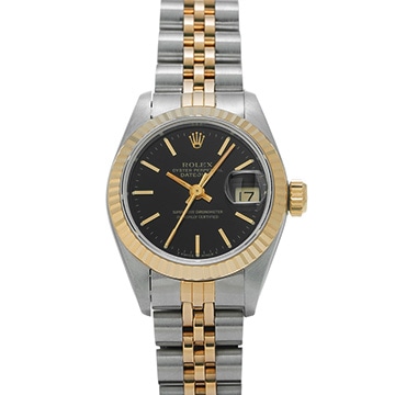 ロレックス デイトジャスト 69173 ブラック レディース 時計 【中古】【wristwatch】