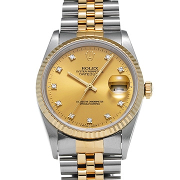 ロレックス デイトジャスト 16233G シャンパン/ダイヤモンド メンズ 時計 【中古】【wristwatch】