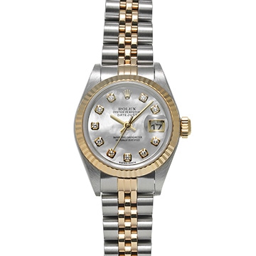 ロレックス デイトジャスト 79173NG ホワイトシェル/ダイヤモンド レディース 時計 【中古】【wristwatch】