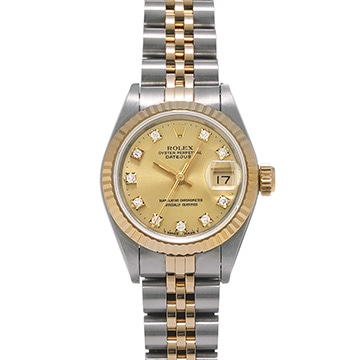 ロレックス デイトジャスト 69173G シャンパン/ダイヤモンド レディース 時計 【中古】【wristwatch】