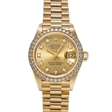 ロレックス デイトジャスト 69138G シャンパン/ダイヤモンド レディース 時計 【中古】【wristwatch】