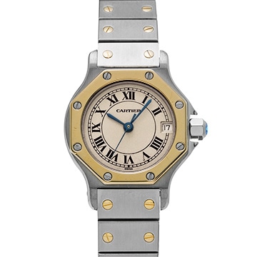 カルティエ サントス オクタゴン SM W2001683 アイボリー レディース 時計 【中古】【wristwatch】