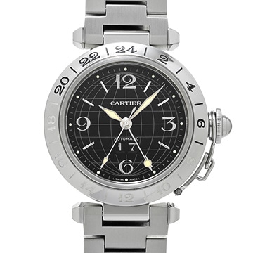 カルティエ パシャC メリディアン GMT W31049M7 ブラック ユニセックス 時計 【中古】【wristwatch】