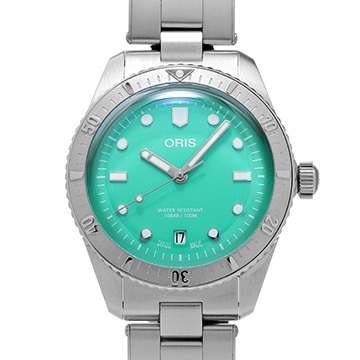 オリス ダイバーズ 65 コットンキャンディ 01 733 7771 4057-07 8 19 18 グリーン メンズ 時計 【中古】【wristwatch】