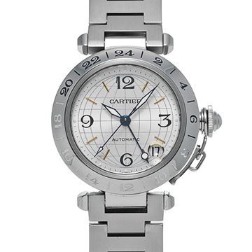 カルティエ パシャC メリディアン GMT W31029M7 シルバー ユニセックス 時計 【中古】【wristwatch】