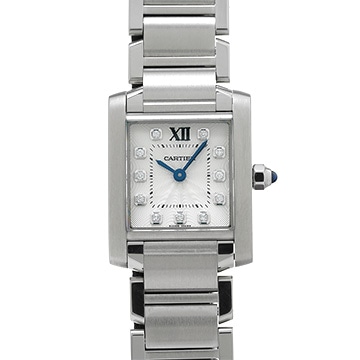 カルティエ タンク フランセーズ SM WE110006 シルバー/ダイヤモンド レディース 時計 【中古】【wristwatch】