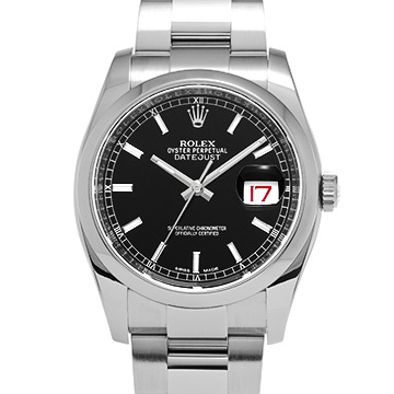 ロレックス デイトジャスト 116200 ブラック メンズ 時計 【中古】【wristwatch】